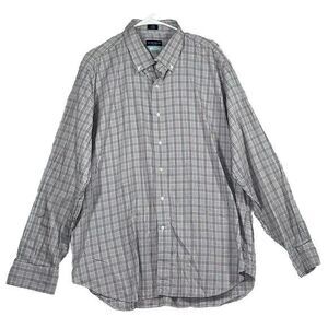 Peter Millar Collection Button Down‎ Shirt Mens 2XL White Flex Finish Plaid